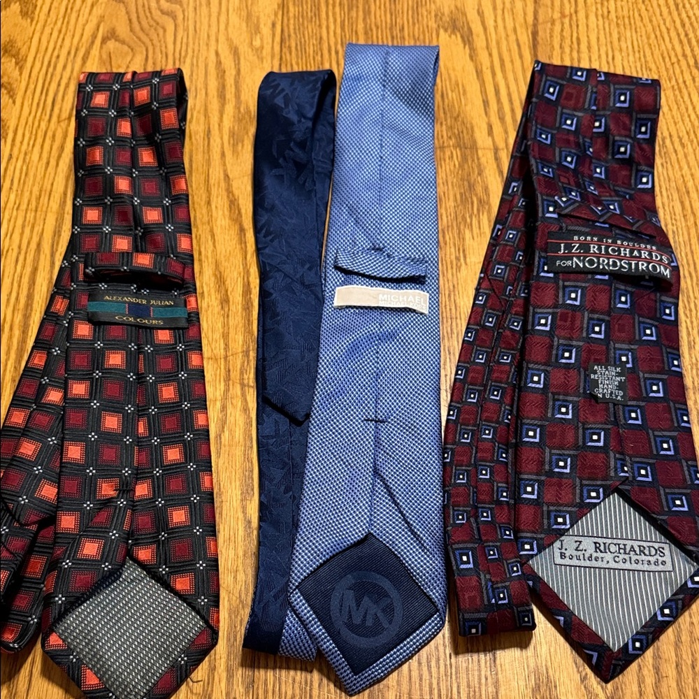Alexander Julian Red and Black Square Pattern Tie